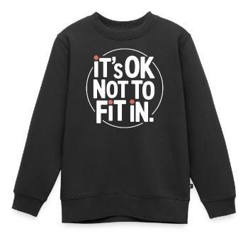 C’est normal de ne pas s’intégrer à la motivation de l’individualité - Sweat Premium enfant bio - noir - Devant - AI Model Kid Female (0cm)