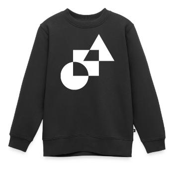 Mosaïque géométrique monochrome - Sweat Premium enfant bio - noir - Devant - AI Model Kid Female (0cm)