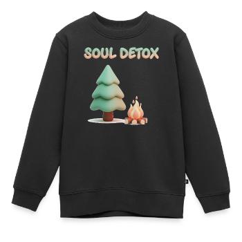 Gemütliche 3D-Kiefern-Seelen-Entgiftungsästhetik - Kinder Premium Organic Sweatshirt - Schwarz - Vorne - AI Model Kid Female (0cm)