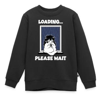 Regen lädt bitte warten Manga-Stimmung - Kinder Premium Organic Sweatshirt - Schwarz - Vorne - AI Model Kid Female (0cm)