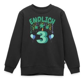 enfin 3 - Sweat Premium enfant bio - noir - Devant - AI Model Kid Female (0cm)