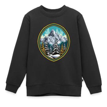 Berge Wald Gipfel Ski - Kinder Premium Organic Sweatshirt - Schwarz - Vorne - AI Model Kid Female (0cm)