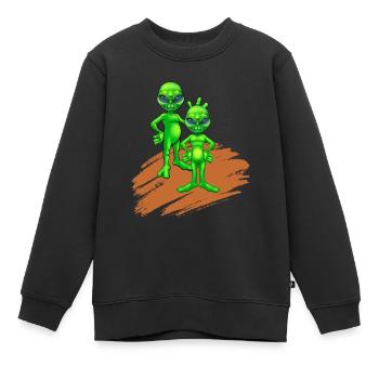 L’humour de Mars - Sweat Premium enfant bio - noir - Devant - AI Model Kid Female (0cm)