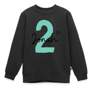 Jonah 2 - Kinder Premium Organic Sweatshirt - Schwarz - Vorne - AI Model Kid Female (0cm)