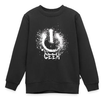 geek,symbol.graffiti,nerd,malerei - Kinder Premium Organic Sweatshirt - Schwarz - Vorne - AI Model Kid Female (0cm)