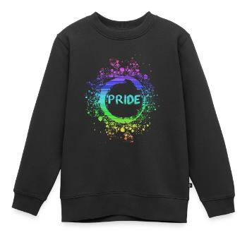 gay,gay pride,fierté,LGBT,arc-en-ciel - Sweat Premium enfant bio - noir - Devant - AI Model Kid Female (0cm)
