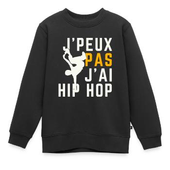 Ich kann nicht, ich habe Hip Hop - Kinder Premium Organic Sweatshirt - Schwarz - Vorne - AI Model Kid Female (0cm)