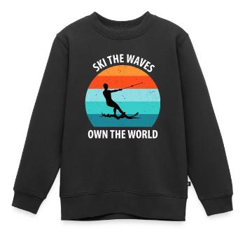 Wasserskier Wasserski Wasserskifahrer - Kinder Premium Organic Sweatshirt - Schwarz - Vorne - AI Model Kid Female (0cm)