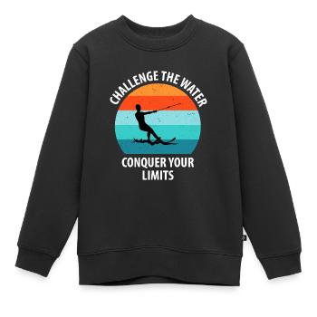 Wasserskier Wasserski Wasserskifahrer - Kinder Premium Organic Sweatshirt - Schwarz - Vorne - AI Model Kid Female (0cm)