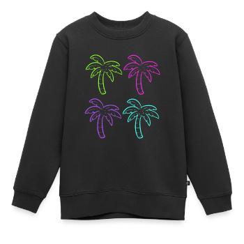 Mehrfarbige Palmen Innenarchitekt Geschenk - Kinder Premium Organic Sweatshirt - Schwarz - Vorne - AI Model Kid Female (0cm)