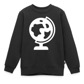 Globus symbol icon - Kinder Premium Organic Sweatshirt - Schwarz - Vorne - AI Model Kid Female (0cm)