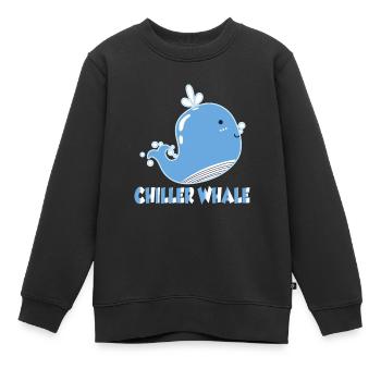 Chiller Whale - Kinder Premium Organic Sweatshirt - Schwarz - Vorne - AI Model Kid Female (0cm)