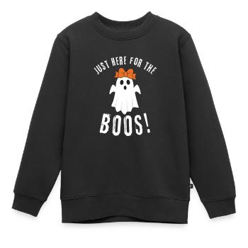 Juste ici pour les Boos! Halloween hilarant - Sweat Premium enfant bio - noir - Devant - AI Model Kid Female (0cm)