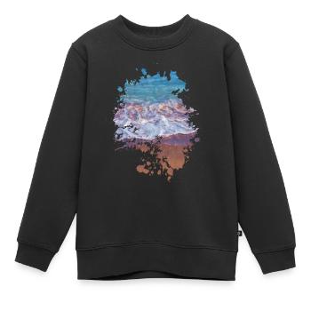Wellen - Kinder Premium Organic Sweatshirt - Schwarz - Vorne - AI Model Kid Female (0cm)