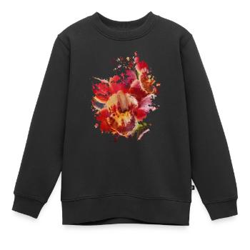 Blume - Kinder Premium Organic Sweatshirt - Schwarz - Vorne - AI Model Kid Female (0cm)