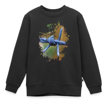 Stacheldraht - Kinder Premium Organic Sweatshirt - Schwarz - Vorne - AI Model Kid Female (0cm)
