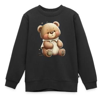 Teddy - Kinder Premium Organic Sweatshirt - Schwarz - Vorne - AI Model Kid Female (0cm)
