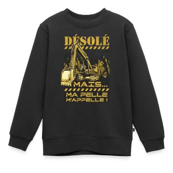 MA PELLE M'APPELLE - Sweat Premium enfant bio - noir - Devant - AI Model Kid Female (0cm)