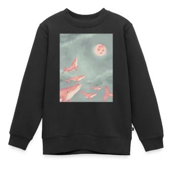 Wale in den Wolken - Kinder Premium Organic Sweatshirt - Schwarz - Vorne - AI Model Kid Female (0cm)