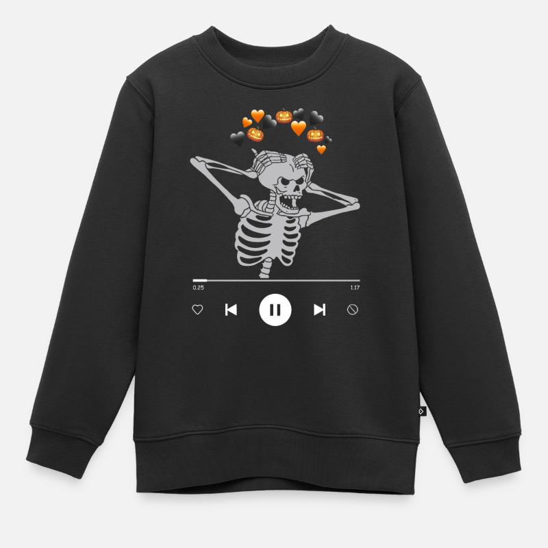 Meme Skeleton Dark Aesthetics Funny - Kids Premium Organic Sweatshirt - black