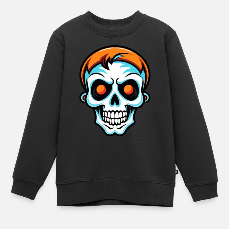 Crâne d’Halloween mignon - Sweat Premium enfant bio - noir