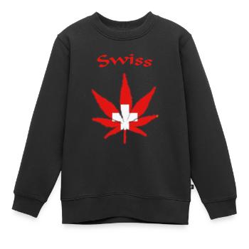 Swiss, Schweiz, Switzerland - Kinder Premium Organic Sweatshirt - Schwarz - Vorne - AI Model Kid Female (0cm)