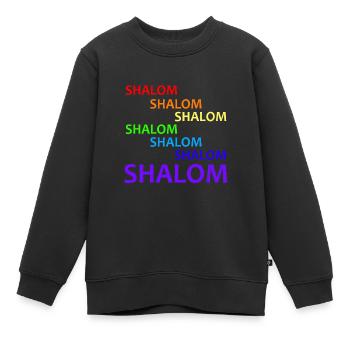 SHALOM PAIX - 7 COULEURS - Marche - Sweat Premium enfant bio - noir - Devant - AI Model Kid Female (0cm)