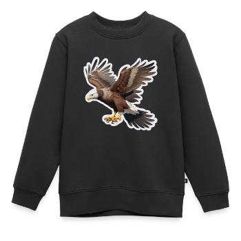 Weißkopfseeadler - Kinder Premium Organic Sweatshirt - Schwarz - Vorne - AI Model Kid Female (0cm)