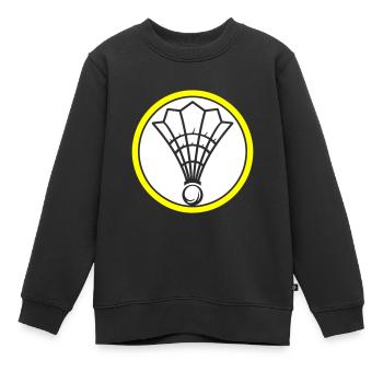 Badminton Symbol Mannschaft - Kinder Premium Organic Sweatshirt - Schwarz - Vorne - AI Model Kid Female (0cm)