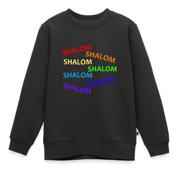 SHALOM CASCADE ARC-EN-CIEL - Idée Cadeau - Sweat Premium enfant bio - noir - Devant - AI Model Kid Female (0cm)