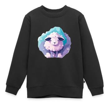 Sleeping sheep - Kids Premium Organic Sweatshirt - black - Front - AI Model Kid Female (0cm)