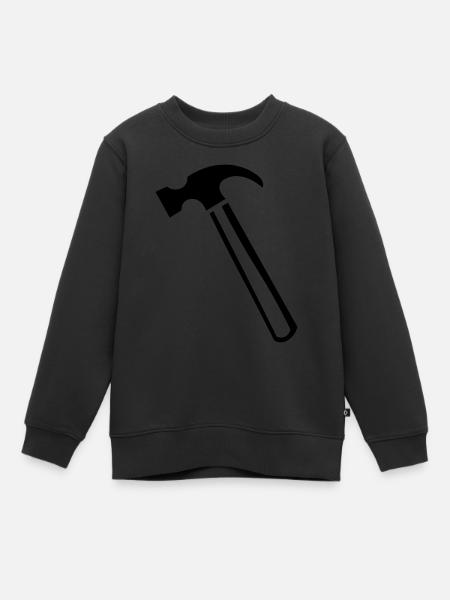 Idée cadeau outil marteau - Sweat Premium enfant bio - noir