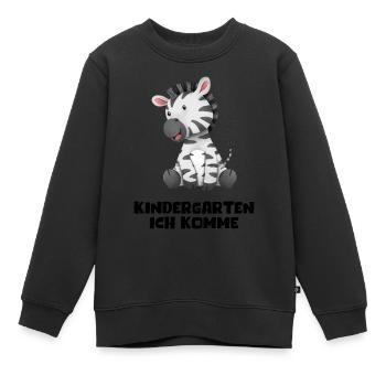 Kindergarten Ich Komme Zebra Kita Geschenk Kiga - Kinder Premium Organic Sweatshirt - Schwarz - Vorne - AI Model Kid Female (0cm)