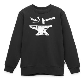 Enclume Marteau Forgeron Métallurgiste Maréchal-ferrant - Sweat Premium enfant bio - noir - Devant - AI Model Kid Female (0cm)