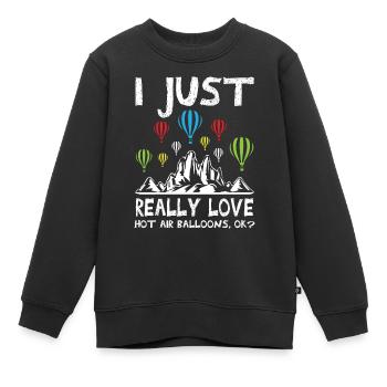 Montgolfières - Sweat Premium enfant bio - noir - Devant - AI Model Kid Female (0cm)