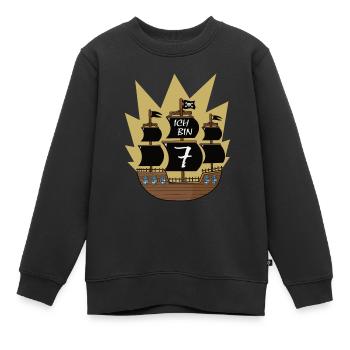 7. Geburtstag Piraten - Kinder Premium Organic Sweatshirt - Schwarz - Vorne - AI Model Kid Female (0cm)