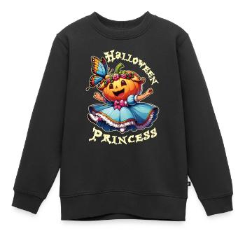Mignonne princesse d’Halloween avec papillon - Sweat Premium enfant bio - noir - Devant - AI Model Kid Female (0cm)
