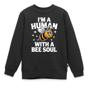 abeille abeille apicultrice abeille abeille - Sweat Premium enfant bio - noir - Devant - AI Model Kid Female (0cm)