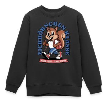 Klassentier Eichhörnchen Klasse Retro, Mehrfarbig - Kinder Premium Organic Sweatshirt - Schwarz - Vorne - AI Model Kid Female (0cm)