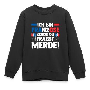 Franzose Französisch Frankreich - Kinder Premium Organic Sweatshirt - Schwarz - Vorne - AI Model Kid Female (0cm)