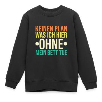 Late riser Shlafen lazy - Kids Premium Organic Sweatshirt - black - Front - AI Model Kid Female (0cm)