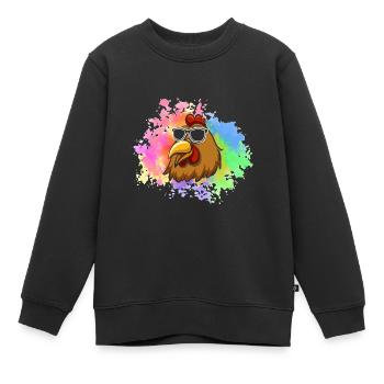 Poules Poule - Sweat Premium enfant bio - noir - Devant - AI Model Kid Female (0cm)