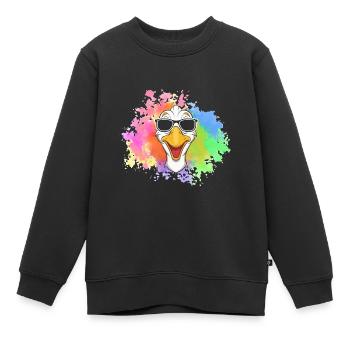 Gans - Kinder Premium Organic Sweatshirt - Schwarz - Vorne - AI Model Kid Female (0cm)