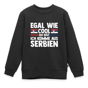 Serbe Serbe Serbie - Sweat Premium enfant bio - noir - Devant - AI Model Kid Female (0cm)