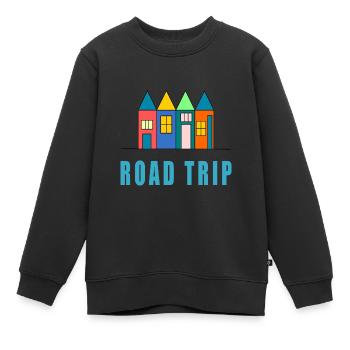 LEBEN SIE DEN URLAUB. FERIEN. SCHÖNE FERIEN - Kinder Premium Organic Sweatshirt - Schwarz - Vorne - AI Model Kid Female (0cm)