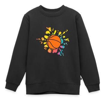 Basketballspieler Basketball - Kinder Premium Organic Sweatshirt - Schwarz - Vorne - AI Model Kid Female (0cm)