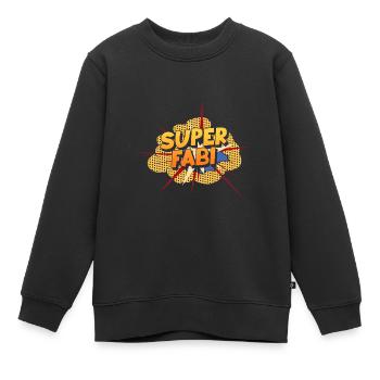 Fabian - Kinder Premium Organic Sweatshirt - Schwarz - Vorne - AI Model Kid Female (0cm)