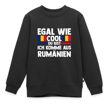Roumain Roumanie Roumanie - Sweat Premium enfant bio - noir - Devant - AI Model Kid Female (0cm)