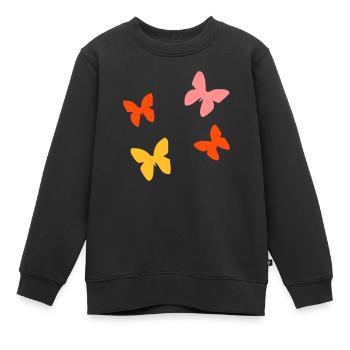 Schmetterling - Kinder Premium Organic Sweatshirt - Schwarz - Vorne - AI Model Kid Female (0cm)