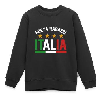 Italie Italien Italien Italie - Sweat Premium enfant bio - noir - Devant - AI Model Kid Female (0cm)
